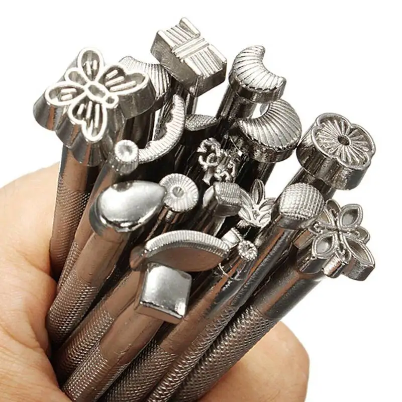 20pcs Lot DIY Leather Working Saddle Making Tools Set Carving Leather Craft Stamps Set Craft Tools