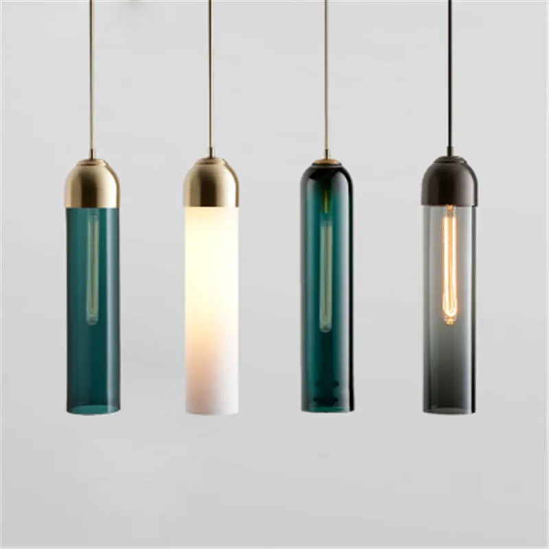 

Nordic Metal Glass Bedroom Bedside Chandelier Concise Design Bar Restaurant Study Light Fixtures
