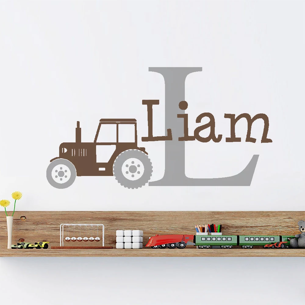 Custom Name Monogram Wall Decal Sticker Vinyl Farm Truck Tractor