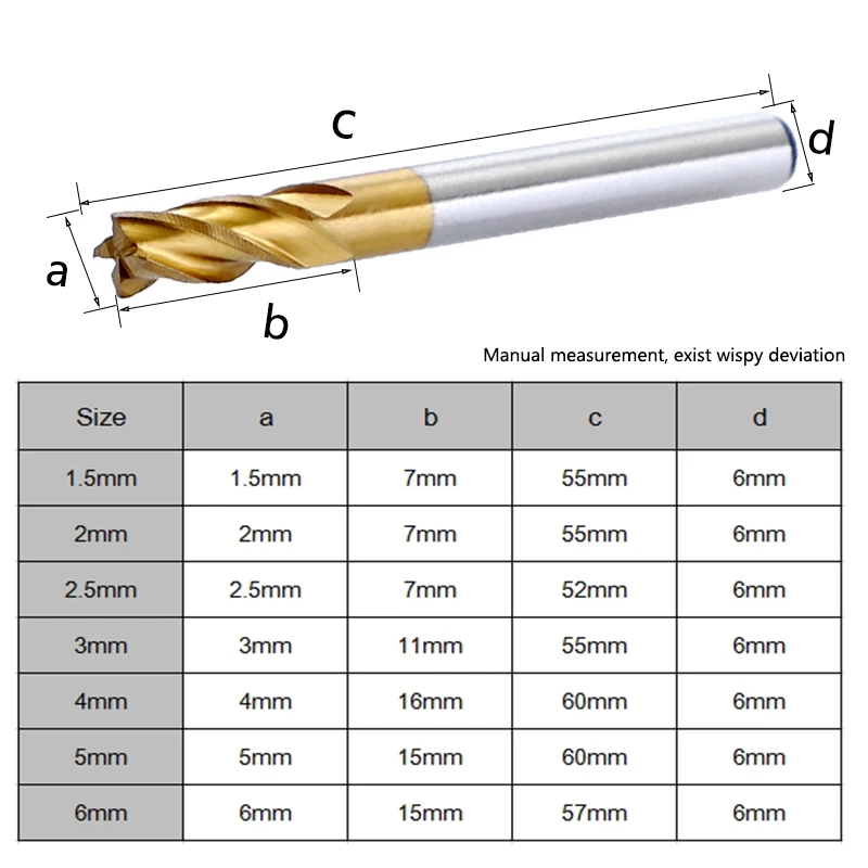 4 brocas de flauta para madera HSS CNC acero fresa recta titanio 0.06-0.24 pulgadas Buildamznuk0891 aluminio Juego de 10 brocas de fresado final