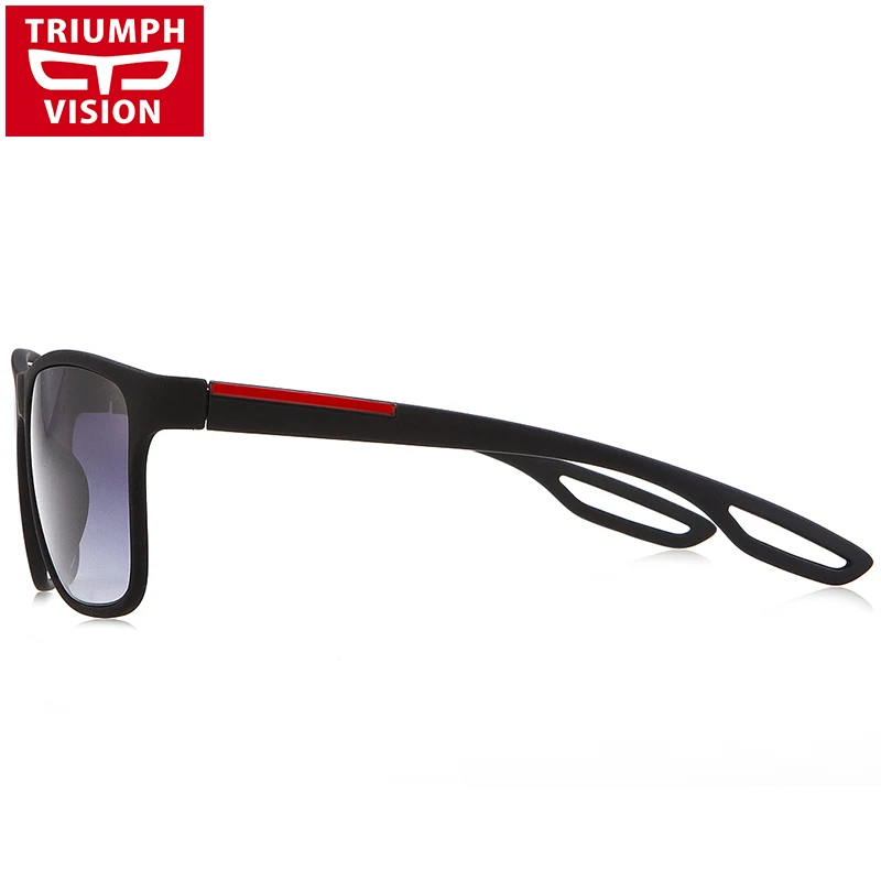 Солнцезащитные очки TRIUMPH VISION UV400 Мужские квадратные градиентные темные чёрные