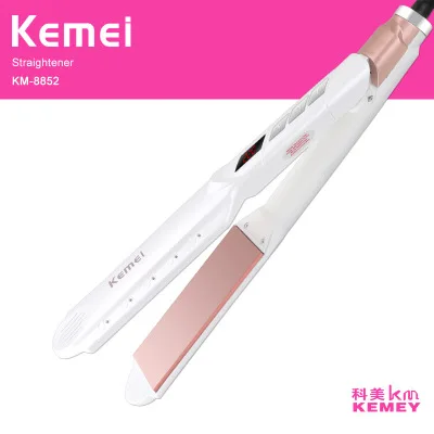 

Kemei KM-8852 Hair Straightener 220-240V Professional Hair Care 15s Rapid Heating Ceramic Styling Tools Electric Straight Iron