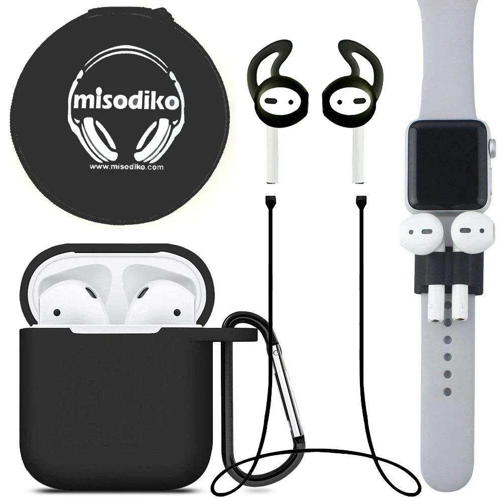 Misodiko аксессуары для комплектов airpods силиконовый чехол air pods + airpod Pounch держатель