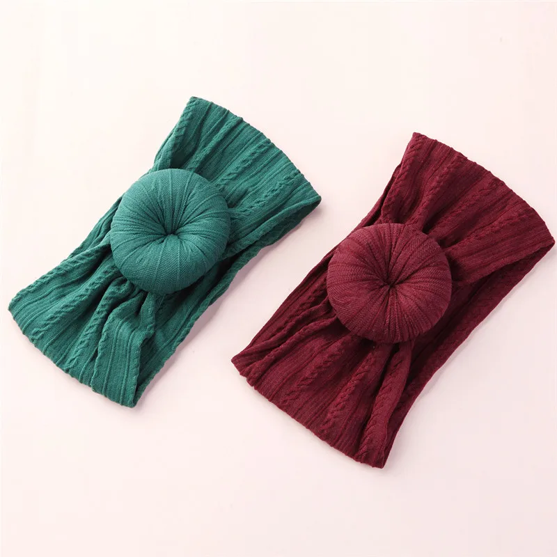 

1pcs Cap Knit Fabric Round Headband Turban For Girls Kids Wide Stretch Headbands Hairband Headwraps Children Hair Accessories