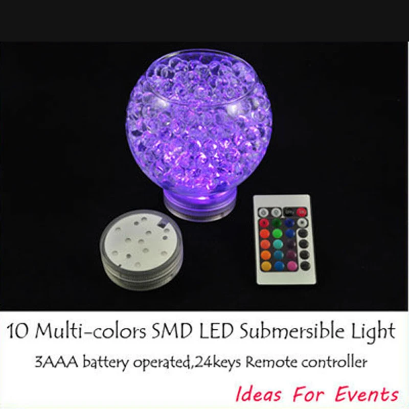 12 Pieces Submersible Led Vase Light, Rgb Battery Operated Lights Base