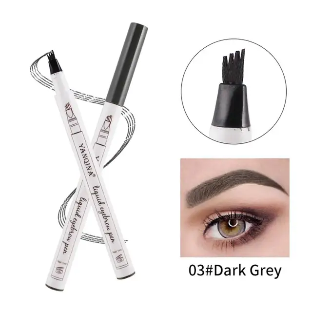 Best Price Waterproof Eyebrow Tattoo Pen 4 Head Fine Sketch Enhancer Fork Tip Eyebrow Tattoo Tint Eyebrow Gel Pencil Makeup Tools