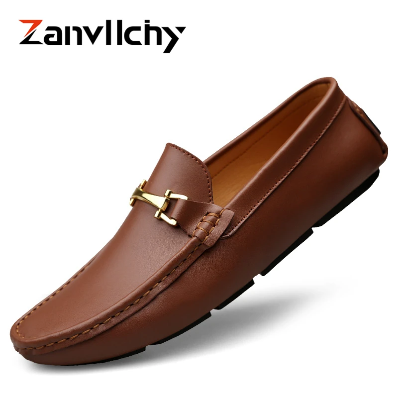 

Zanvllchy Top Quality Men Luxury Loafers Genuine Leather Mens Shoes Casual Breathable Moccasins Slip On Boat Shoes for Male