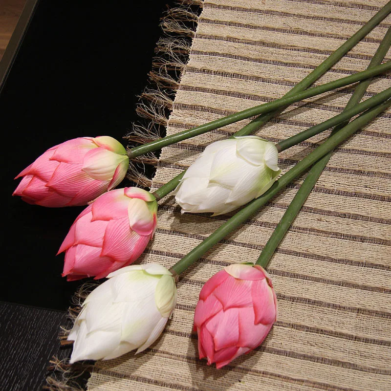 Lotus Flower Bud Artificial Flower Pink And White 84*7CMin Artificial