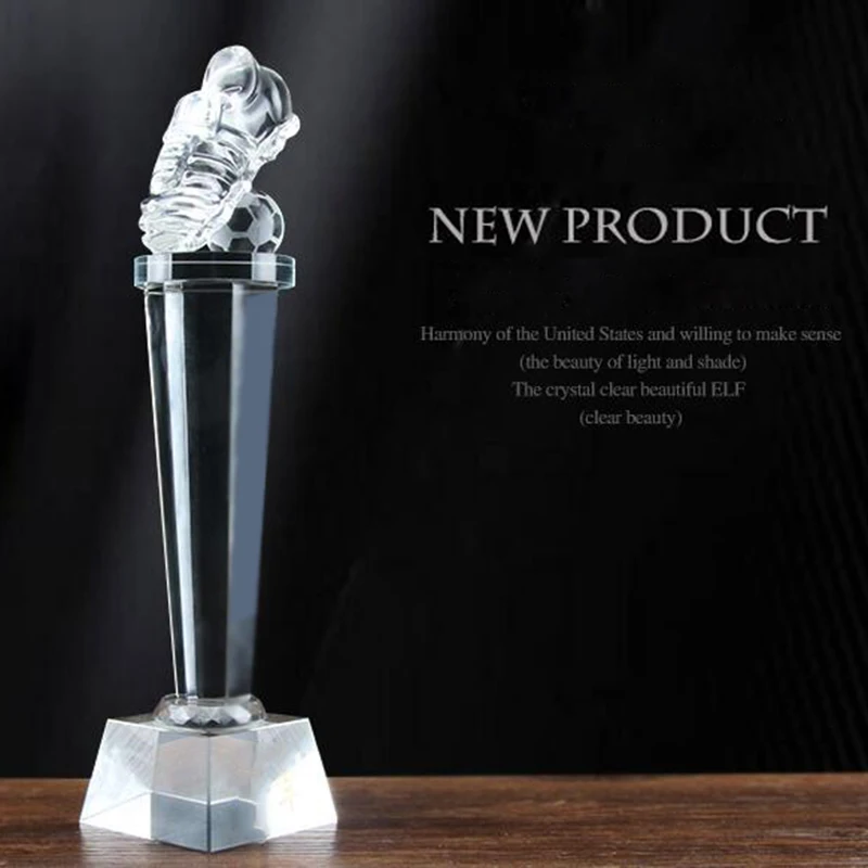 

CTAS0027 New Customized High-End Sports Competition Student Company Football Crystal Trophy Cup Award Souvenir Gift