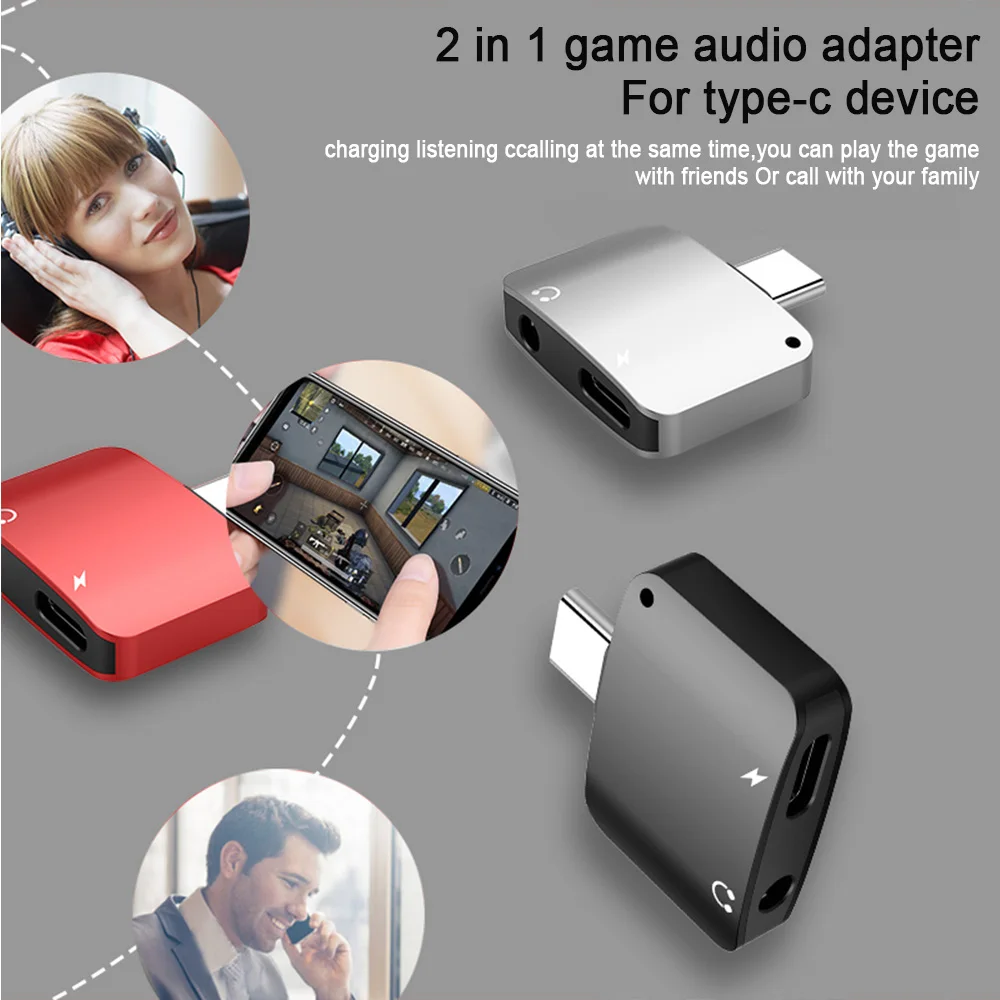 USB Type C to 3.5mm Audio Jack Headphone Adapter For Xiaomi 6 8 9 Max2 Smartisan Pro Charging Headphone Connecter Aux Splitter
