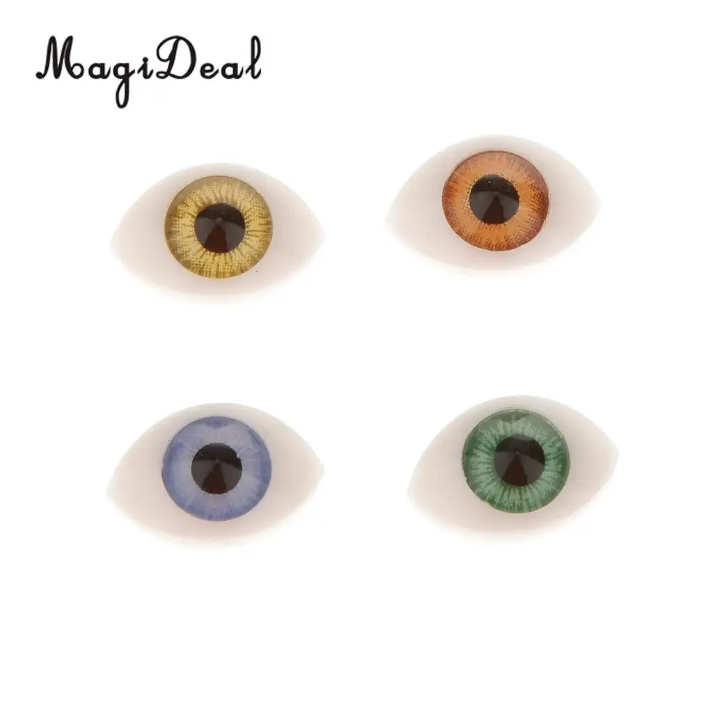 MagiDeal High Quality 8Pcs 4 Color Oval Hollow Back Plastic Eyes for Animal Dog Doll Mask Children DIY Craft 7mm