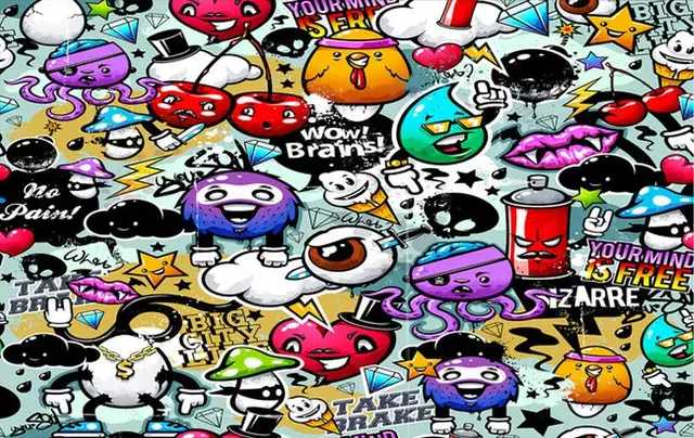 Custom Mural Wallpaper 3d Colorful Graffiti Retro Modern Style Mural Children S Room Living Room Ktv Bedroom Backdrop Wallpaper Mural Wallpaper 3d Backdrop Wallpapermural Wallpaper Aliexpress