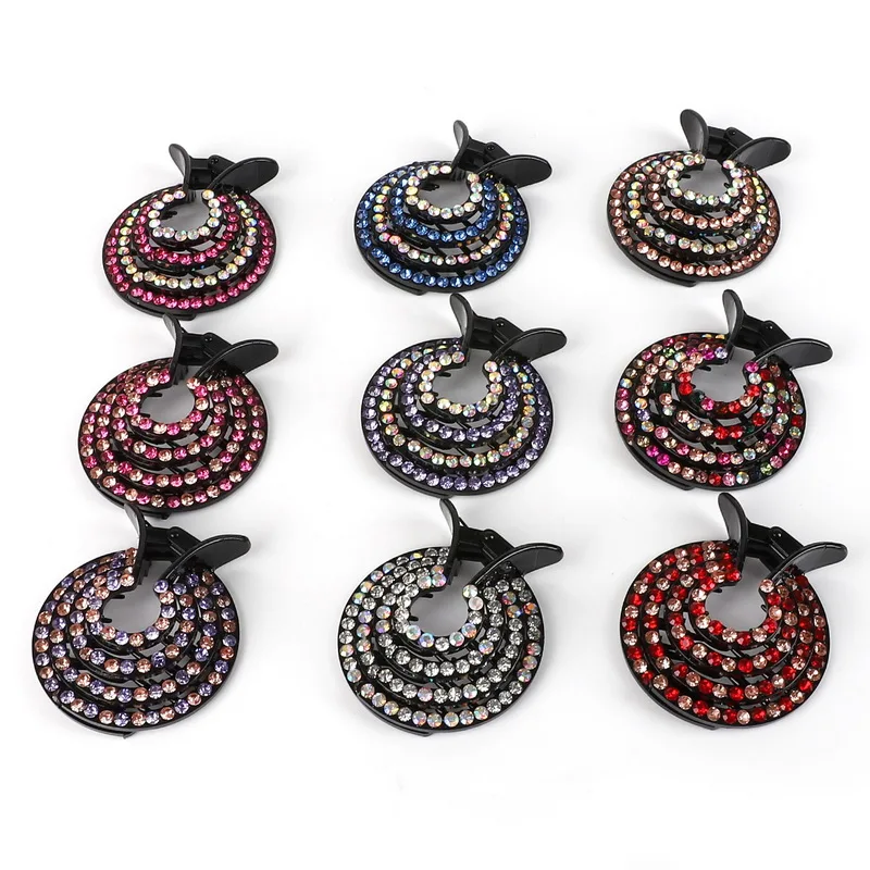 Новинка 1 шт. Модный кристалл бутон коготь для волос женский Хвостик Держатель пучка производитель расширяющиеся заколки для волос гнездо заколка для волос аксессуары для волос