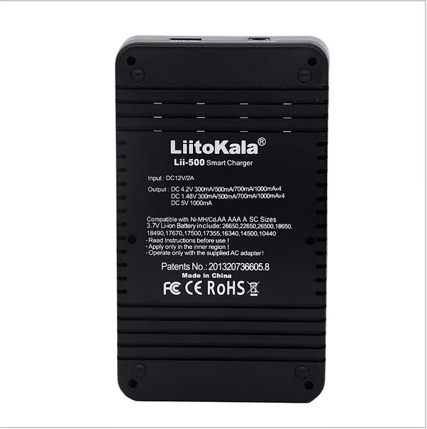 Liitokala lii-500 LCD3.7V/1.2V AA/AAA 18650/26650/16340/14500/10440/18500 Battery Charger with screen+12V2A adapte+output 5V1A