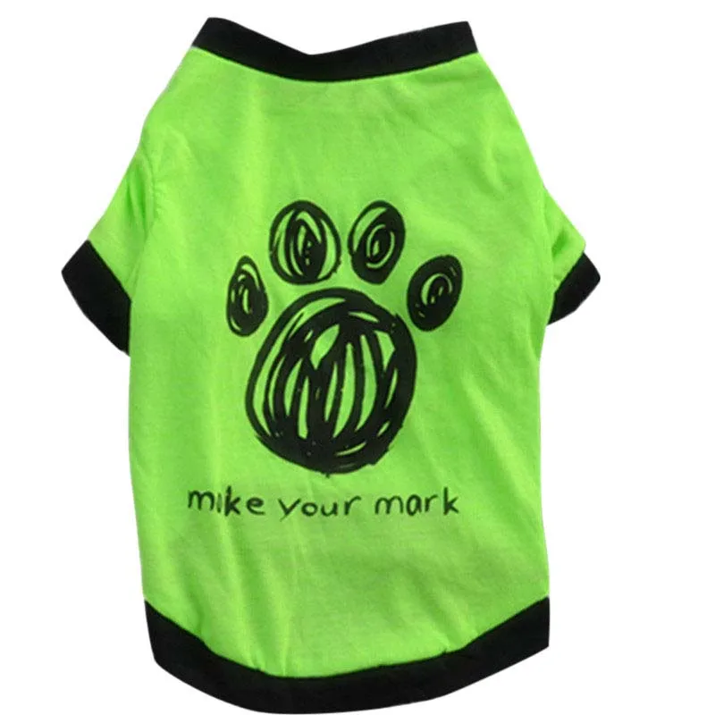 Маленькая собака кошка щенок жилет футболка пальто Летняя Одежда для питомцев Одежда костюмы модные футбольные майки - Цвет: Зеленый