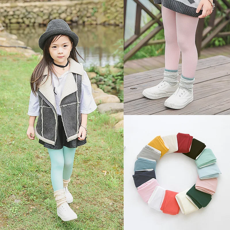 5pcs/lot Candy Color Kids Pantyhose Ballet Dance Tights for Girls Stocking Children Velvet Solid
