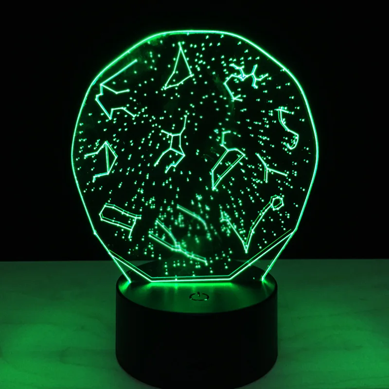 The Zodiac 7 Color Creative Mood 3D Lamp LED 3D Night Light Acrylic LED