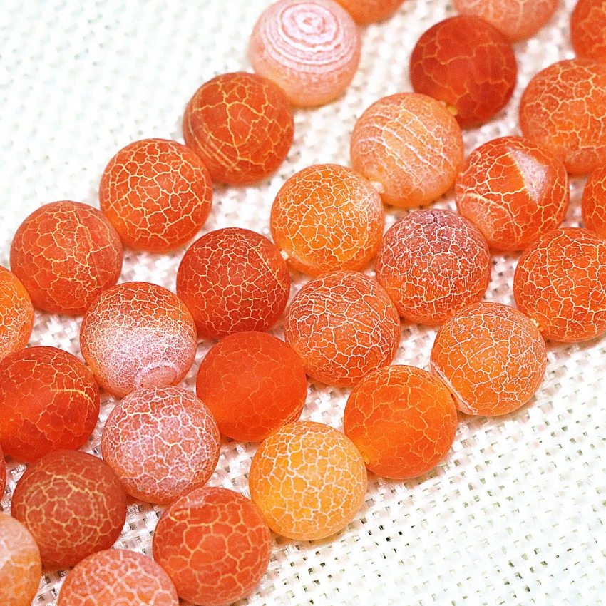 6mm Round Weathered Frost Agate Beads - Pink Gemstone Strand For Jewelry Making