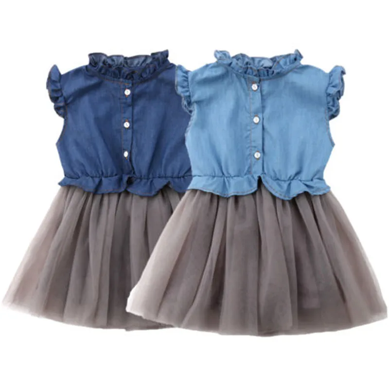 

Kids Baby Girls Dress Elegant Toddler Baby Princess Party Tutu Summer Dress Mesh Tulle Cute Children Clothing 2-7T