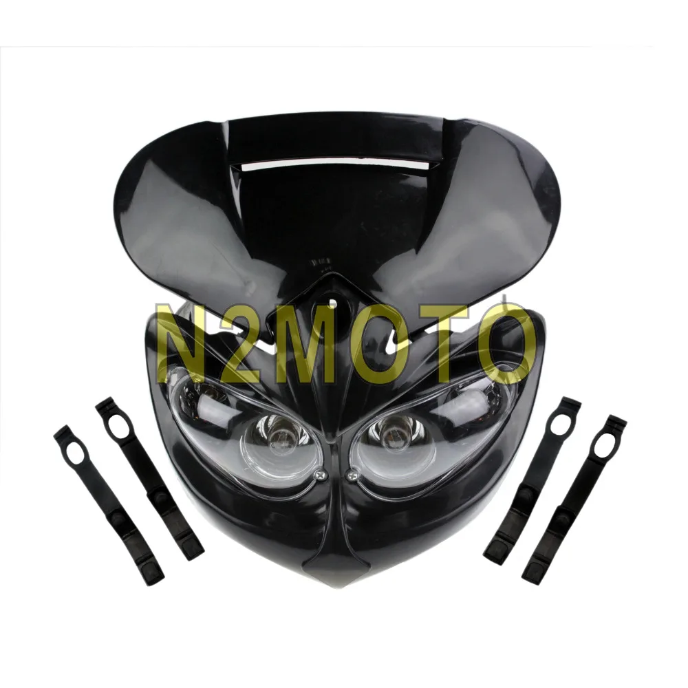 Настраиваемая фара переднего света для мотоциклов черная фара Dirt Bike Dual Sport Streetfighter Head Light XR DRZ DR400 650 450 Z Enduro