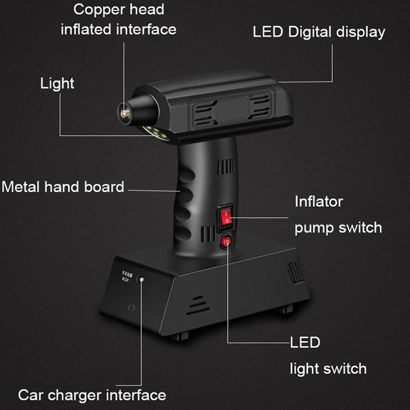 1 комплект портативный металлический насос супер яркость освещения воздушный компрессор 12 в металлический насос Прямая поставка