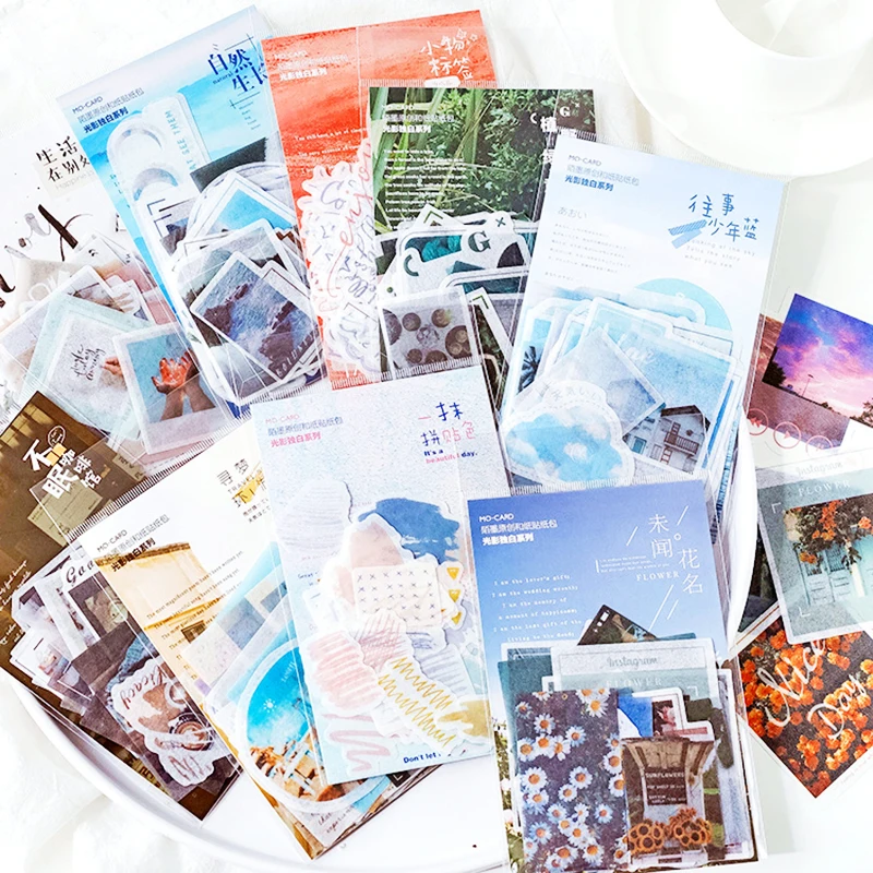 

40Pcs/pack Romantic Time Series Scrapbook Sticker Creative Kawaii DIY Decorative Adhesive Labels Sticker Bullet Journal Supplies