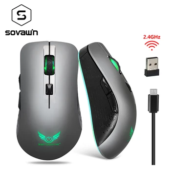 

USB 2.4G Wireless Mouse Colorful Breathing Backlight Gaming Mouse Rechargeable Optical Computer Mice Gamer For PC Laptop Game