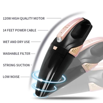 

Haifei 5000Pa Suction Degree Vacuum Strong Power Dry Dual-Use Portable Handheld Car Home Auto Vacuum Cleaner Low Noise
