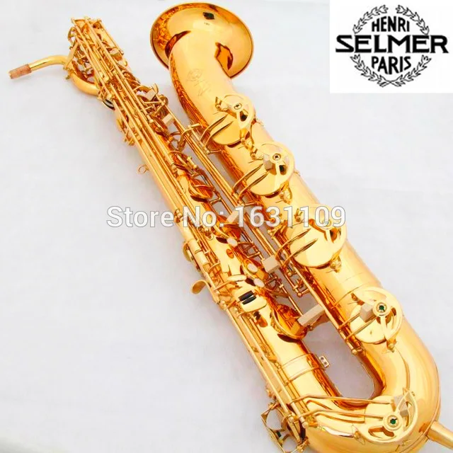 Best price at $1410 Cheap Free Shipping France Selmer Baritone Saxophon Gold 54 Professional Eb Mouthpiece Sax saxophone #60
