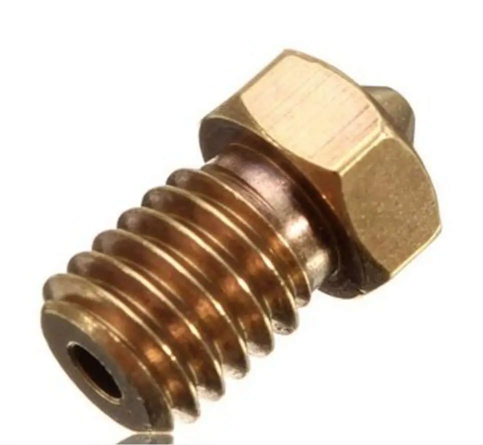 DuoWeiSi 3D Printer Parts V6 Brass Nozzle 1MM For 1.75mm Filament Copper Nozzle Extruder Print Head 3D Printer Accessories