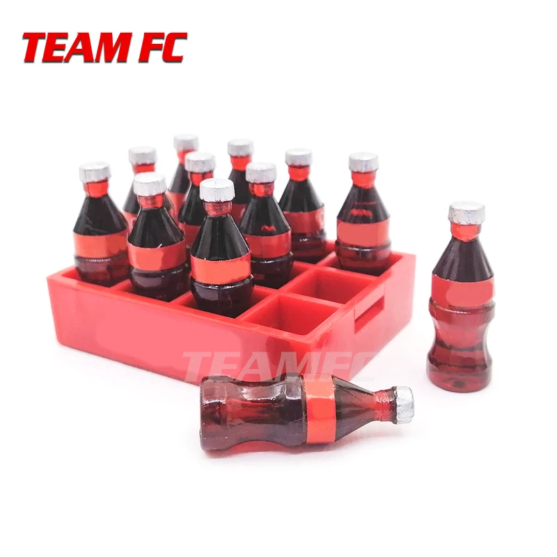 

1set Mini Coke Bottle & Tray with Logo for 1/10 RC Crawler TRX-4 Tamiya CC01 Axial SCX10 90046 MST RC Car