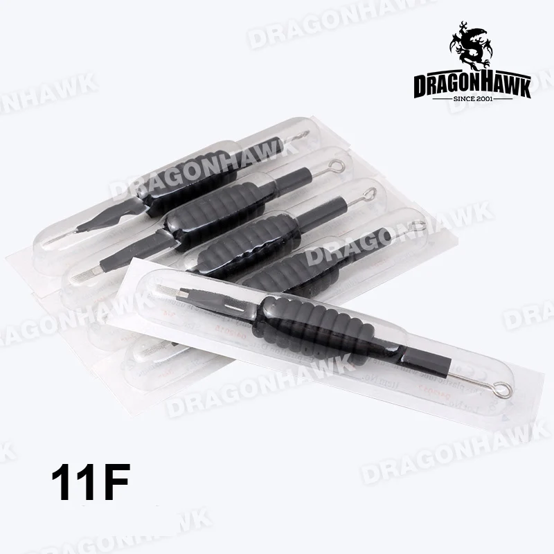 

30pcs 11F Disposable 19mm Tattoo Grip Needles Black Sterilized Tattoo GripsTube Tip