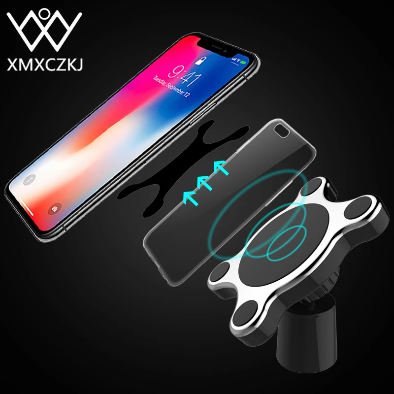 XMXCZKJ Qi Беспроводное зарядное устройство для мобильного телефона, автомобильный магнитный держатель на вентиляционное отверстие, подставка для быстрой зарядки, Поддержка авто для Iphone XS