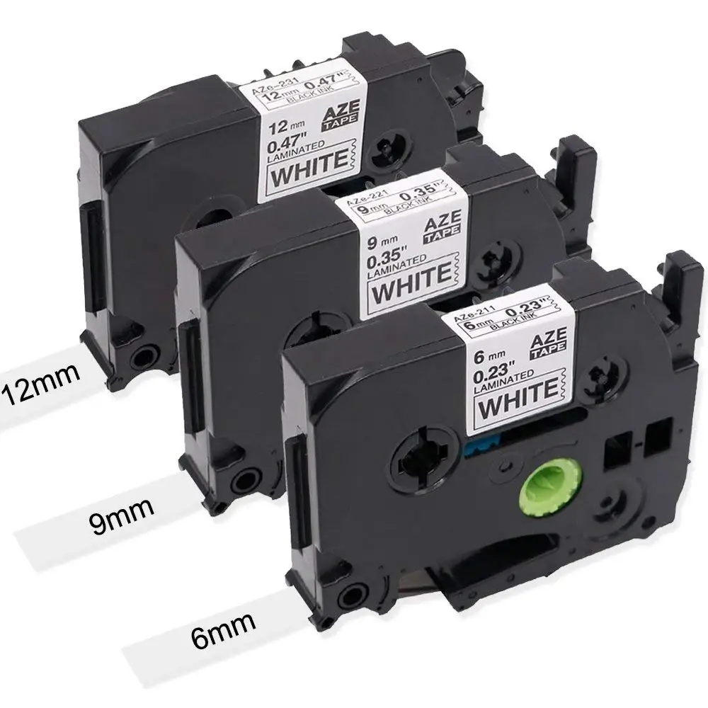 Лента для этикеток Brother P Touch D400 H110 D600 P750 3 шт. черная белая TZ лента совместимая с 12