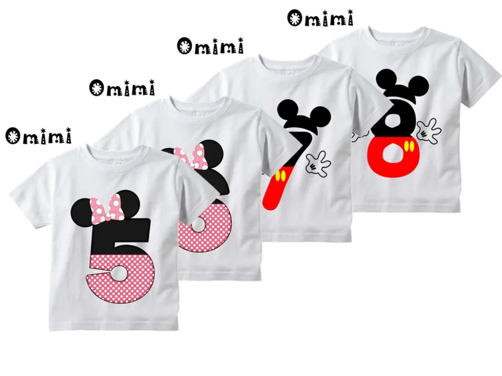 

Boys/Girls Birthday Number Bow Print T Shirt Kids Cute Short Sleeve Tops Children's Funny T-Shirt,ooo3057