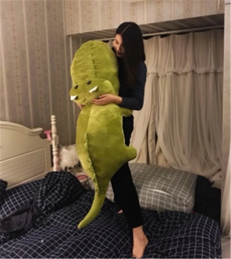 Dorimytrader Large Cuddly  Animal Crocodile Plush Toy Big Stuffed Soft Cartoon Alligator Pillow Children Play Doll Lover Gift 160cm 140cm 120cm 100cm DY50009 (5)