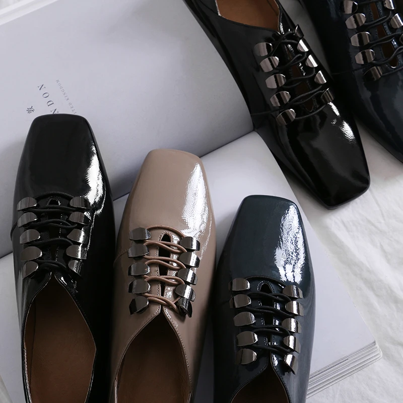Khaki navy Heißen Frauen Toe Marke Faulenzer Egonery Frau Metall Frühling Platz Dekoration Qualität Flache Herbst Hohe Lace up Blue Schuhe black wqwxHCTI