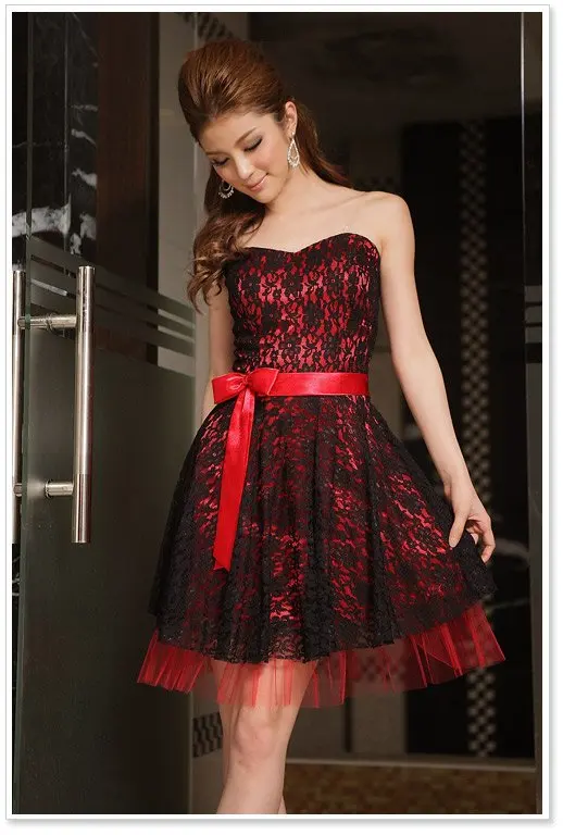 red and black casual dress