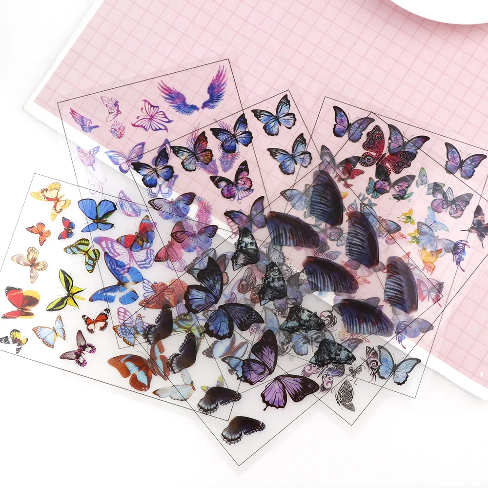 

5pc Mix Style Butterfly Flaps Transparent Material With Use Of Epoxy Mold Making Tool Filling Phone Case For DIY