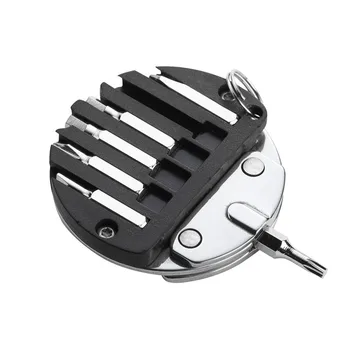 

Outdoor Supplies Mini Cutlery Round Coin Shape Folding Stainless Steel Aluminum Alloy Hanging Key Chain Pocket EDC Tool