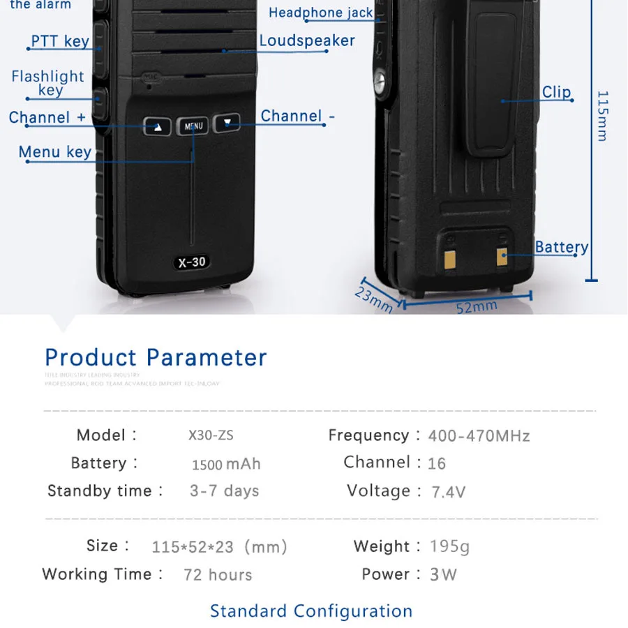 3 Вт KSX30-ZS высокой мощности UHF портативная двухсторонняя Портативная радиостанция для радиолюбителя HF трансивер любительский удобный