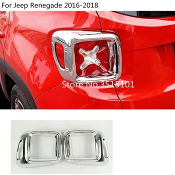 

Car Rear Tail Back Light Lamp Detector Frame Stick Chrome ABS Cover Trim Hoods 2pcs For Jeep Renegade 2016 2017 2018 2019 2020