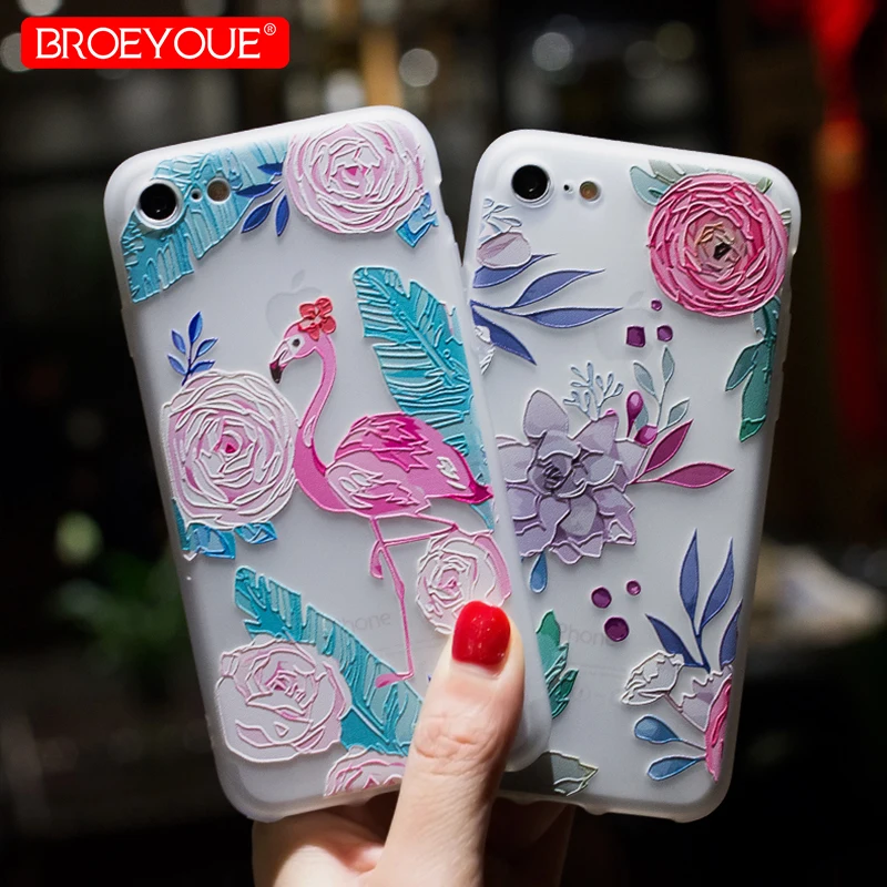 

BROEYOUE Case For Samsung Galaxy A7 A5 2017 J5 J7 2017 2016 J2 Prime S9 Plus Note 8 Relief Cartoon Cases For iPhone 7 6 6s Cover