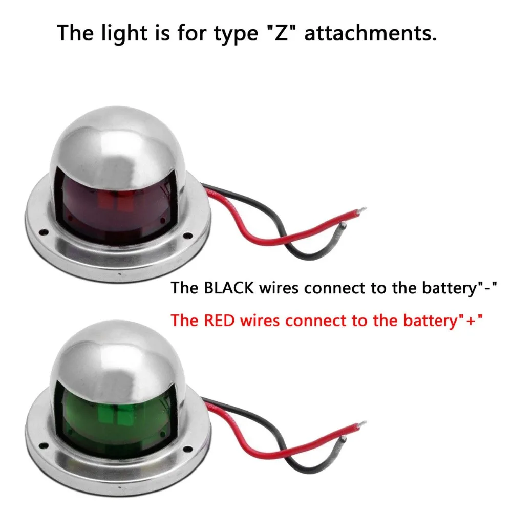 1 пара бант навигационный свет 12 В Нержавеющая сталь светодиодный красный зеленый парусный световой сигнал для морской лодки яхты