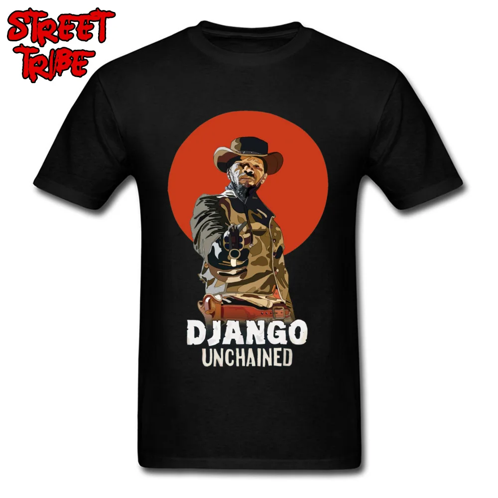 Latest Male Tops Tees DJANGO UNCHAINED 17398 Casual T Shirts Cotton Short Sleeve comfortable Tops Shirt Crewneck DJANGO UNCHAINED 17398 black