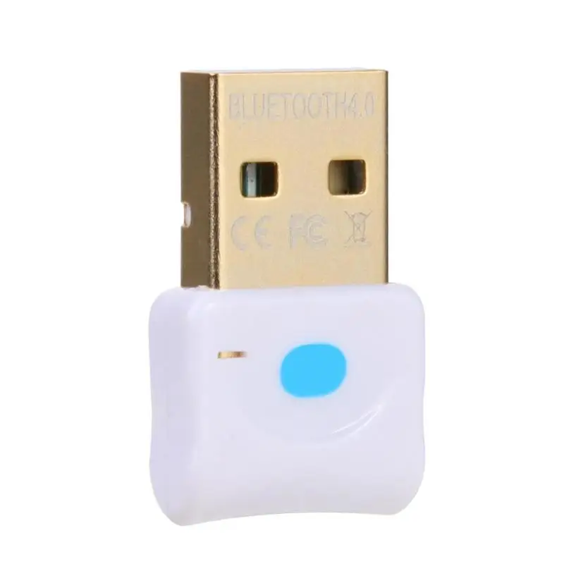 Белый USB Bluetooth 4,0 адаптер беспроводной приемник передатчик для Windows 7/8/10/Vista/XP/2000/98/ME компьютер с CD драйвер - Цвет: Белый