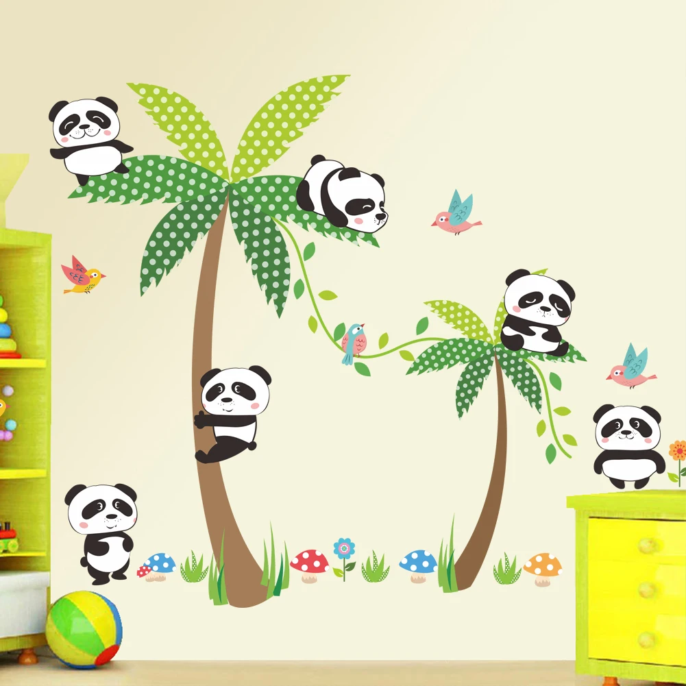 

zy stickers cute panda dog family wall sticker kids room home decor teddy bear vinyl kids room decal baby nursery room Decor