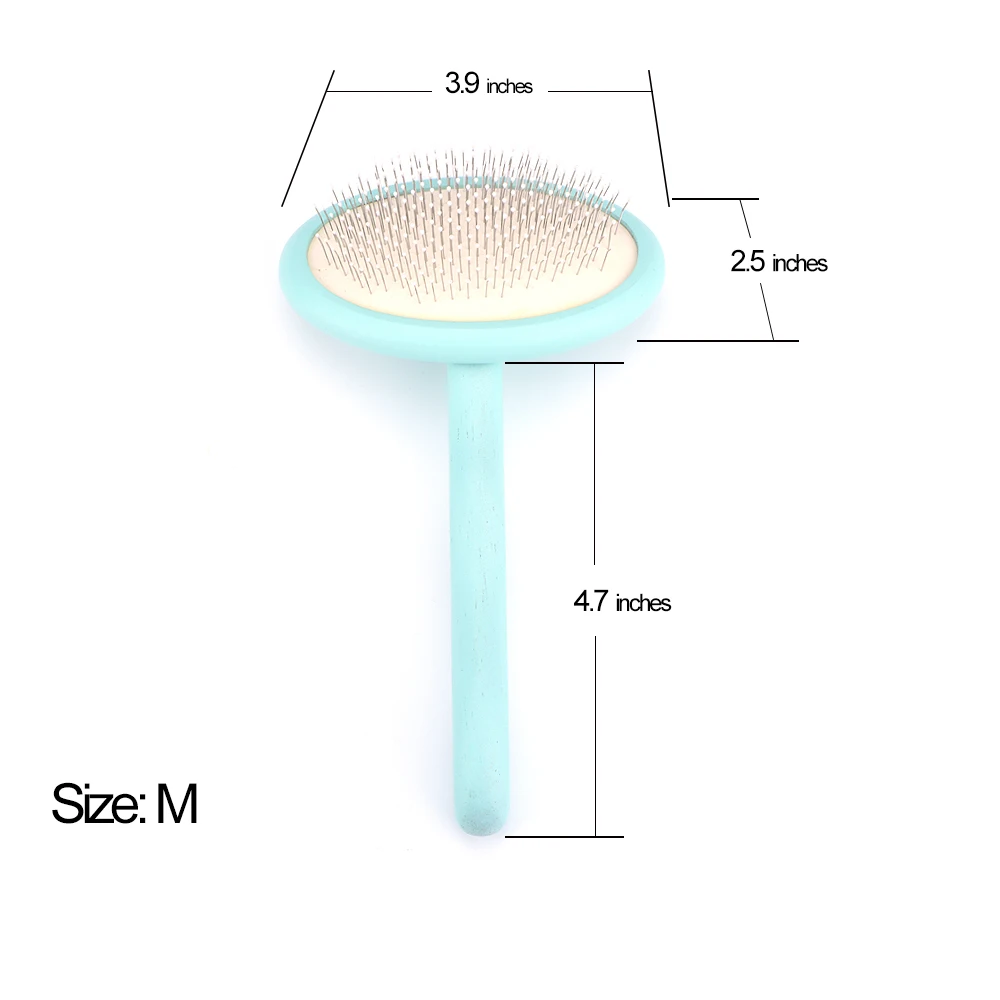 Деревянная щетка для собак и кошек-щетка для ухода за шерстью питомца-укладка расческа-собачьи инструменты для шампуня-синий-большой, средний и маленький