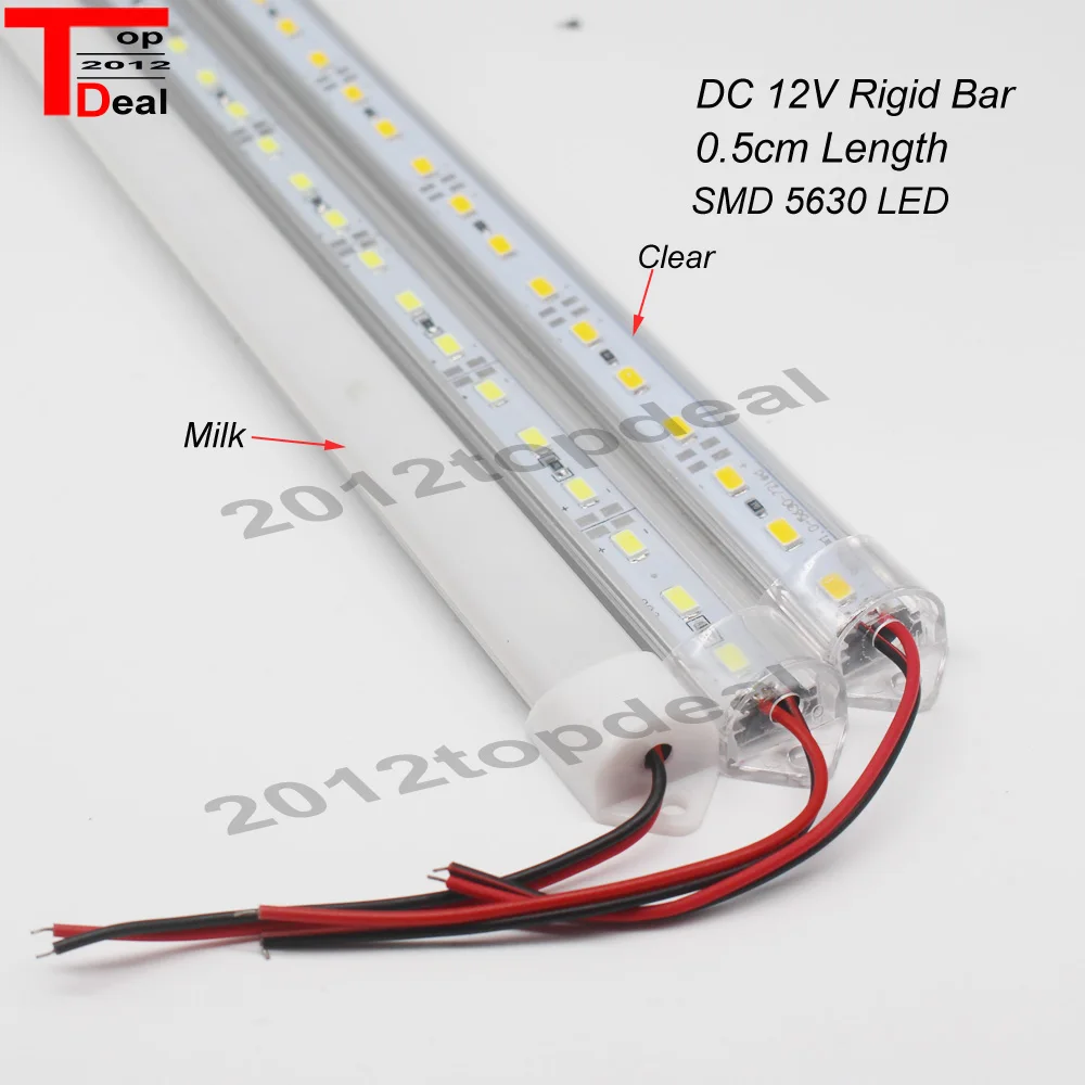 5 шт. 50 см DC12V SMD 5630/5730 светодиодный светильник с жесткой светодиодной полосой+ крышка из поликарбоната светодиодный светильник(теплый белый/холодный белый