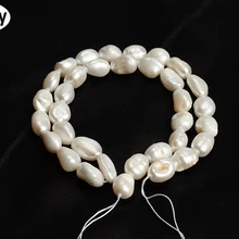 Натуральный Кеши зерновой Жемчуг белый 8-10 мм БАРОККО для изготовления ювелирных изделий 15 дюймов DIY ожерелье браслет серьги